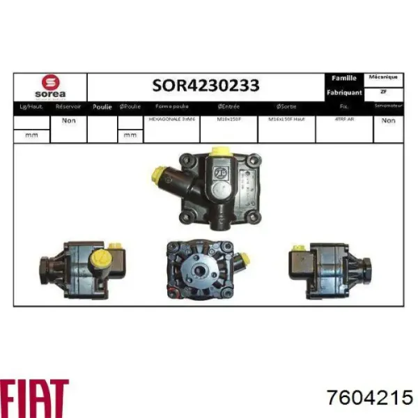 Bomba de dirección 7681955108 Fiat/Alfa/Lancia