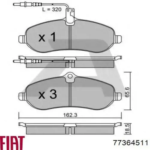 Pastillas de freno 77364511 Fiat/Alfa/Lancia