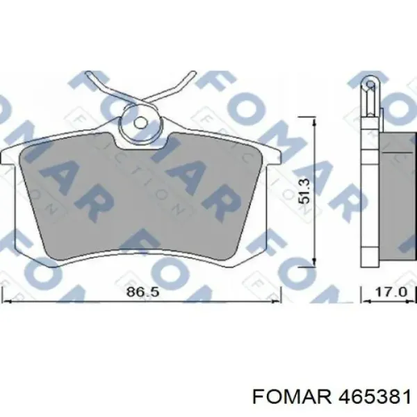Pastillas de freno traseras 465381 Fomar Roulunds