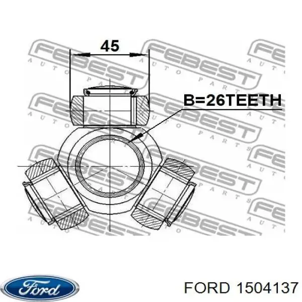 Semieje delantero derecho 1504137 Ford