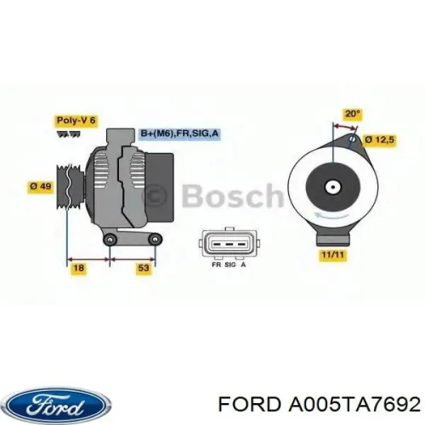 Alternador A005TA7692 Ford