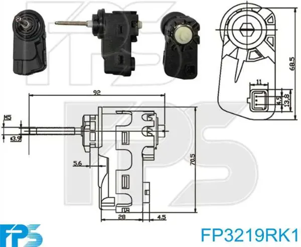 Motor regulador de faros FP3219RK1 FPS