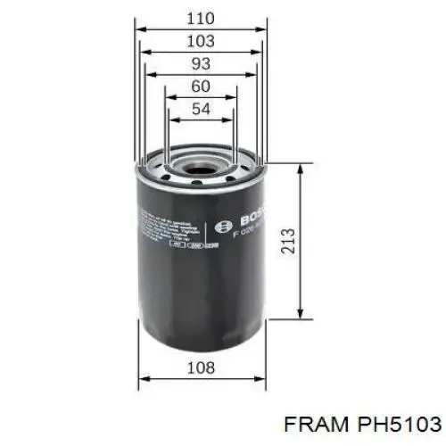 Filtro de aceite PH5103 Fram