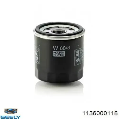 1136000118 Geely Filtro aceite