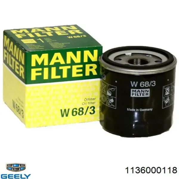 Filtro de aceite 1136000118 Geely