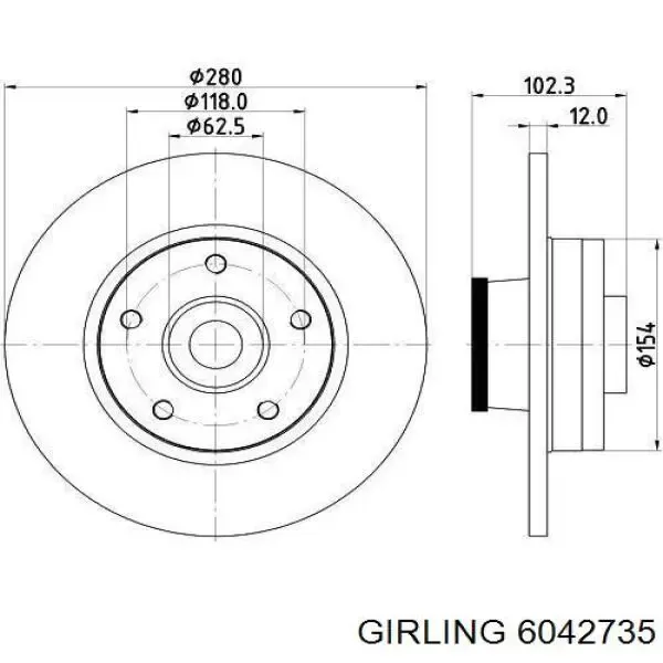 Disco de freno trasero Renault Trafic 2 FL
