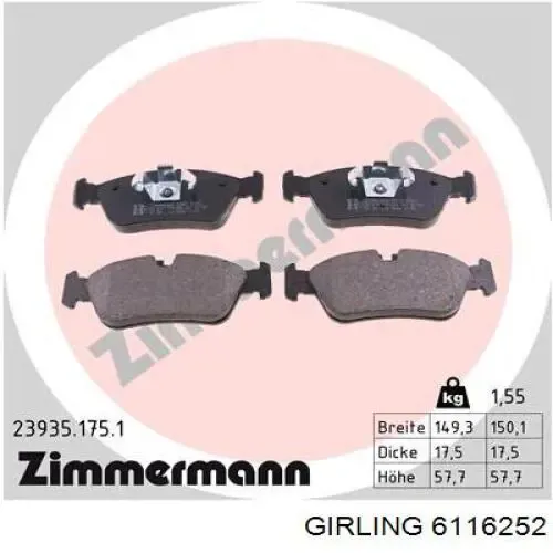 Pastillas de freno delanteras BMW 1 E81, E87