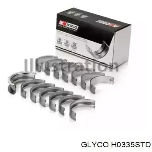 Juego de cojinetes de cigüeñal, estándar, STD H0335STD Glyco