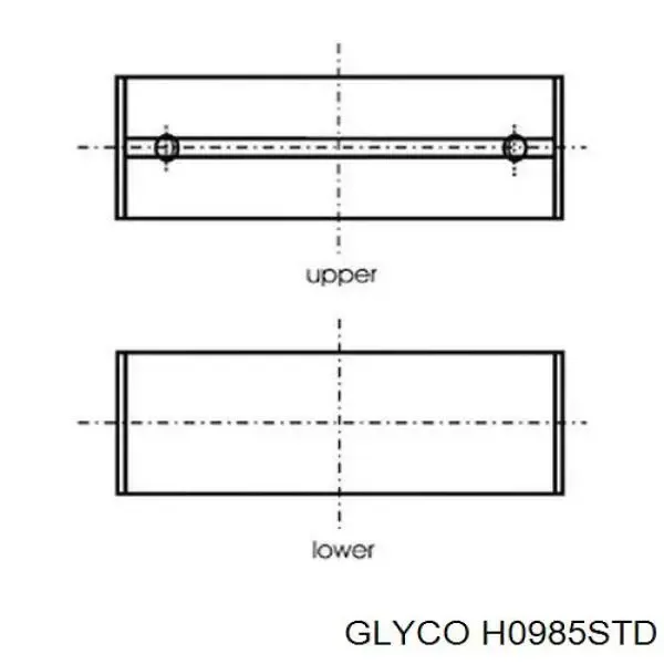 Juego de cojinetes de cigüeñal, estándar, STD H0985STD Glyco