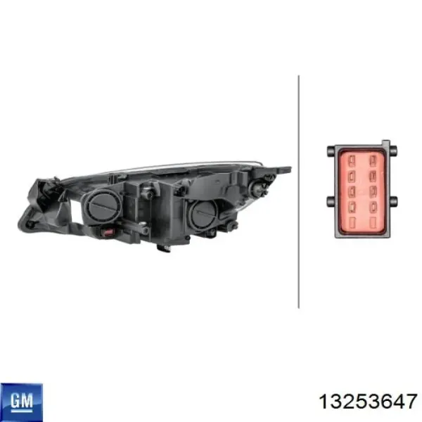 Faro derecho 13253647 General Motors