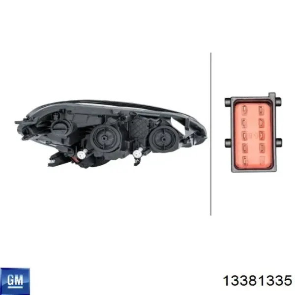 Faro izquierdo 13381335 General Motors