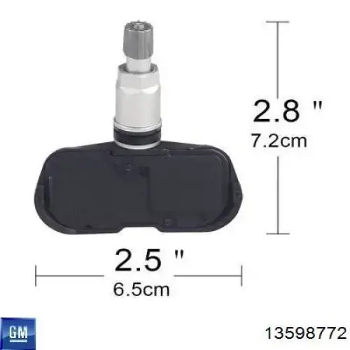 Sensor de presión de neumáticos 13598772 General Motors