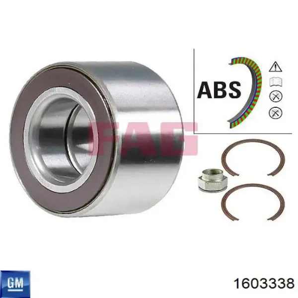Cojinete de rueda delantero 1603338 General Motors