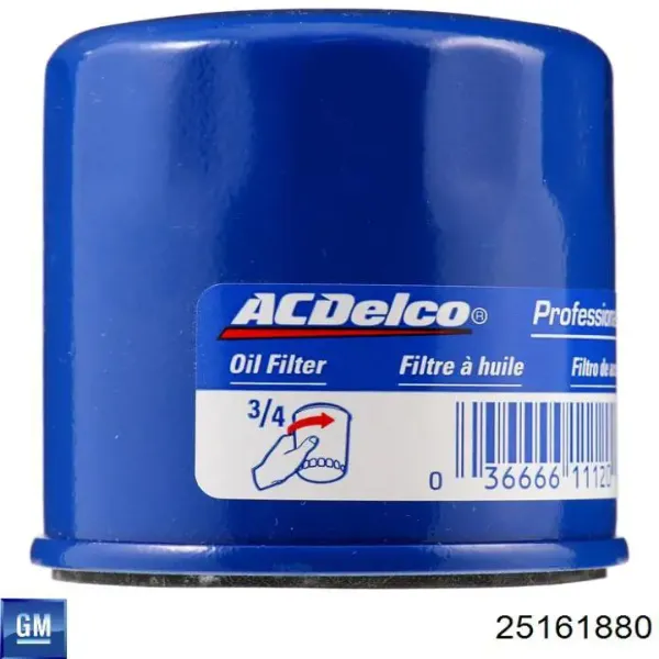 Filtro de aceite 25161880 General Motors