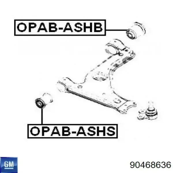 Silentblock del brazo de suspensión 90468636 General Motors