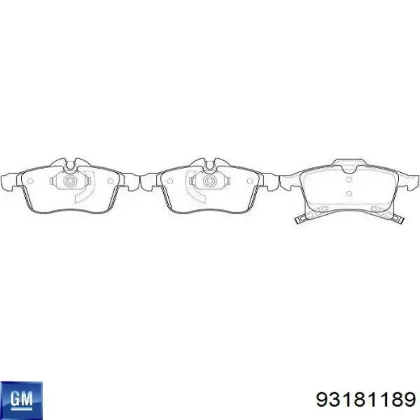 Pastillas de freno 93181189 General Motors