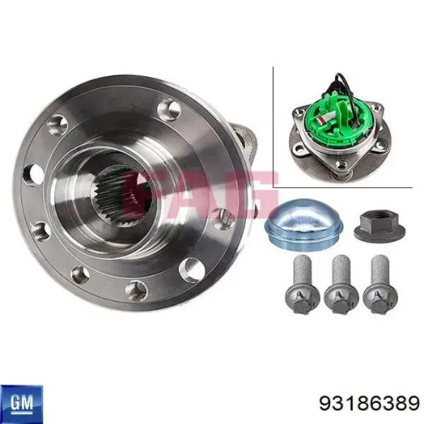 Buje de rueda delantero 93186389 General Motors