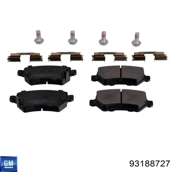 Pastillas de freno traseras 93188727 General Motors
