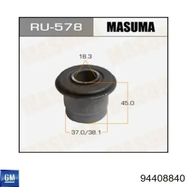 Buje del brazo de suspensión delantero superior 94408840 General Motors
