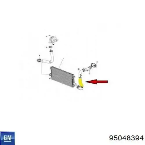 Tubo intercooler 95939956 General Motors