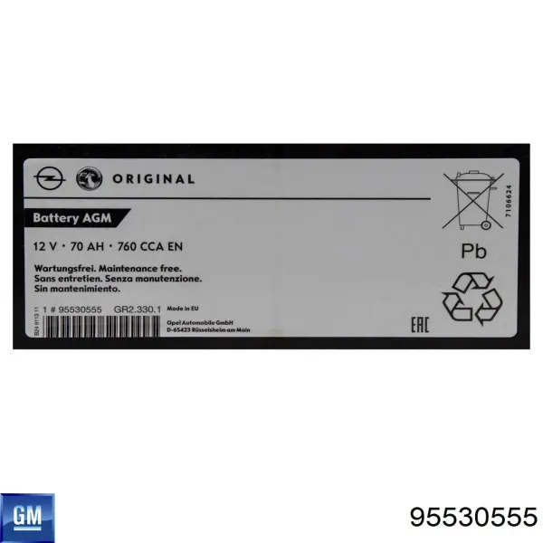 Batería 95530555 General Motors