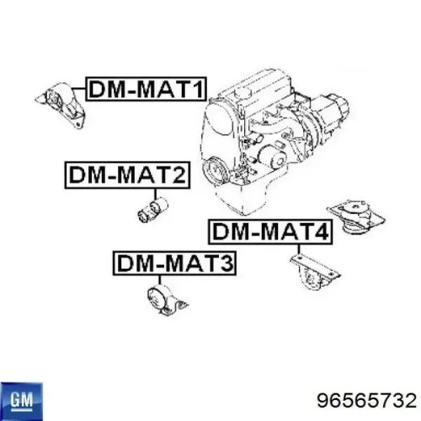 Soporte de motor delantero 96565732 General Motors