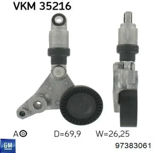 Tensor de correa poli V 97383061 General Motors