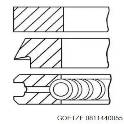 Aros de pistón para 1 cilindro, STD 0811440055 Goetze