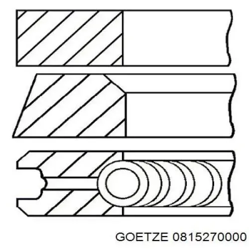 Aros de pistón para 1 cilindro, STD 0815270000 Goetze
