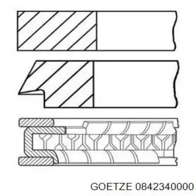 Aros de pistón para 1 cilindro, STD 0842340000 Goetze