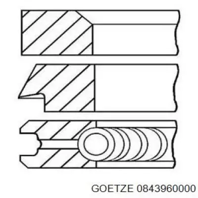 Aros de pistón para 1 cilindro, STD 0843960000 Goetze