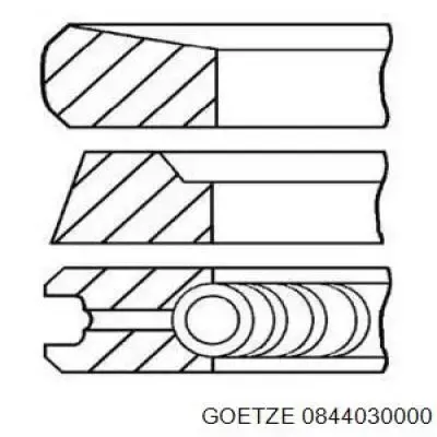 Aros de pistón para 1 cilindro, STD 0844030000 Goetze