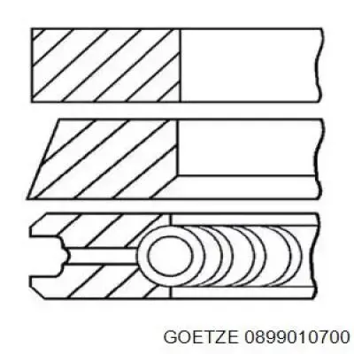 Juego de aros de pistón para 1 cilindro, sobremedida (+0,50 mm) 0899010700 Goetze