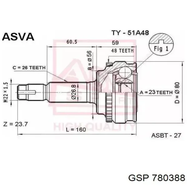Fuelle de palier delantero exterior 304828 GKN-Spidan