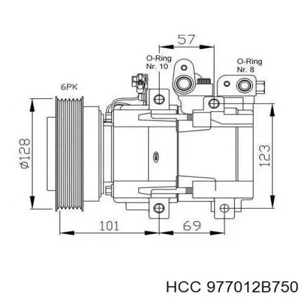 Compresor de aire acondicionado 977012B750 HCC