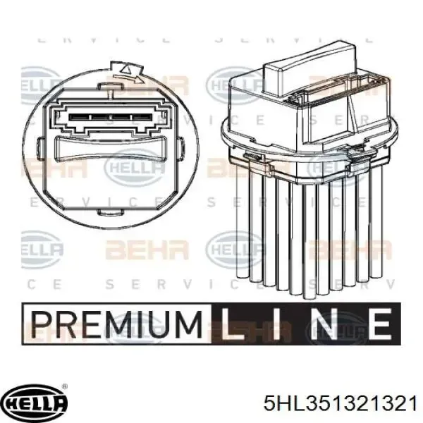 Resistencia de calefacción 5HL351321321 HELLA