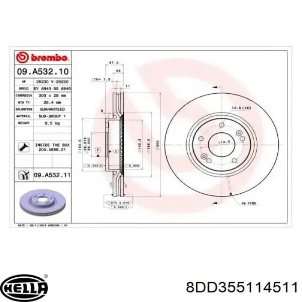 Freno de disco delantero KIA Sportage 3 SL