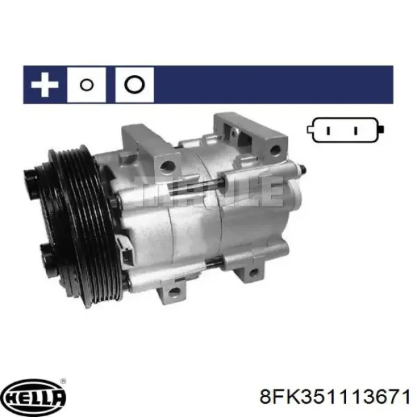 Compresor de aire acondicionado 8FK351113671 HELLA
