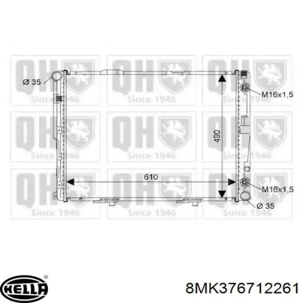 Radiador 8MK376712261 HELLA