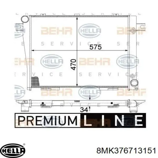 Radiador 8MK376713151 HELLA