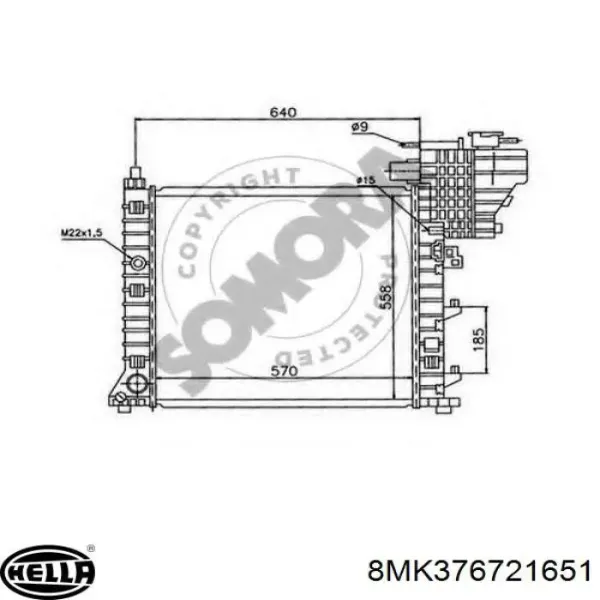 Radiador 8MK376721651 HELLA