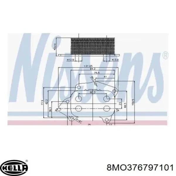 Radiador de aceite debajo del filtro HMP2S6Q6A642AA Hmpx