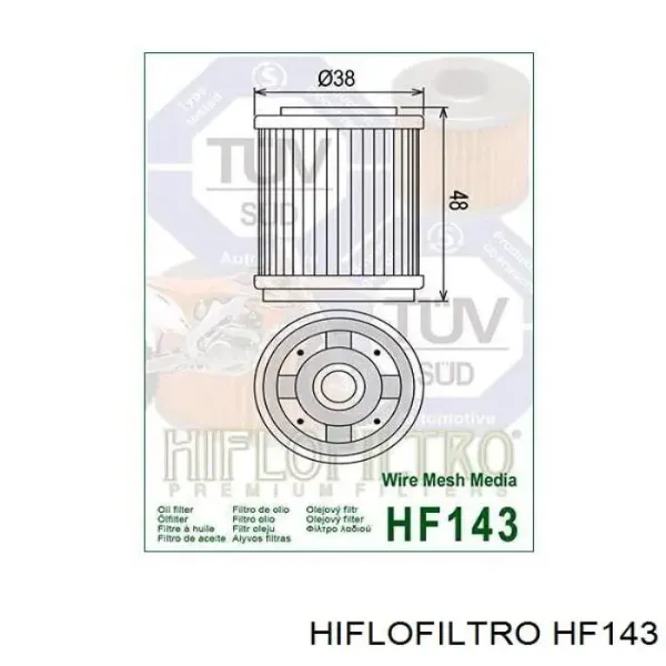 Filtro de aceite HF143 Hiflofiltro