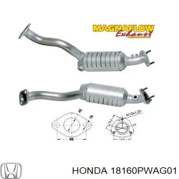 Catalizador 18160PWAG01 Honda