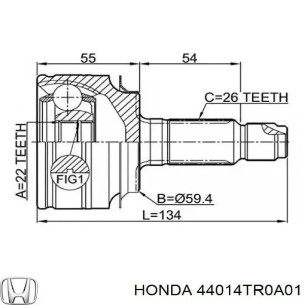 Junta homocinetica 44014TR0A01 Honda
