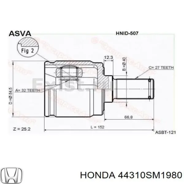 Junta homocinética interna delantera 44310SM1980 Honda