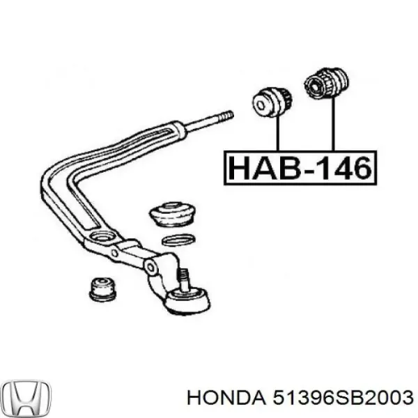 Silentblock del brazo de suspensión 51396SB2003 Honda
