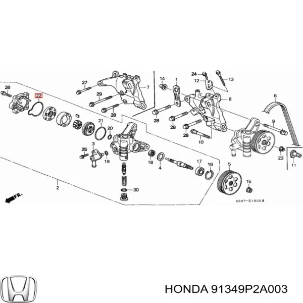 Comprar 91349P2A003 Honda Retén de bomba de dirección hidráulica