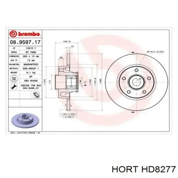 Disco de freno trasero Renault Trafic 2 FL