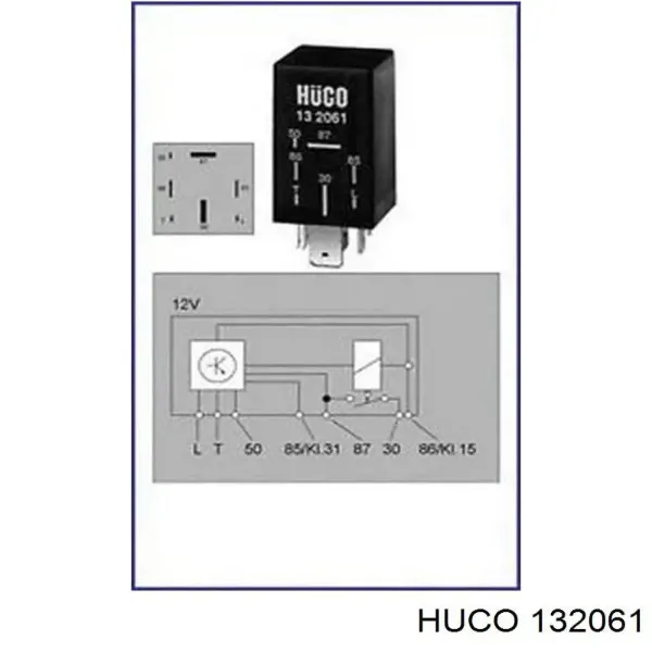 Relé de los calentadores 132061 Huco